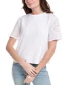 Shop Vince Camuto Embroidered Sleeve T-shirt