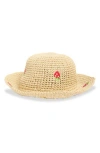 Vince Camuto Embroidered Straw Bucket Hat