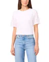 Vince Camuto Eyelet Sleeve Cotton Blend T-shirt In Ultra White