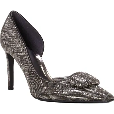 Vince Camuto Emelias Womens Embellished Faux Leather D'orsay Heels In Gray