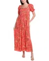 Vince Camuto Square Neck Puff Sleeve Empire Waist Maxi Dress