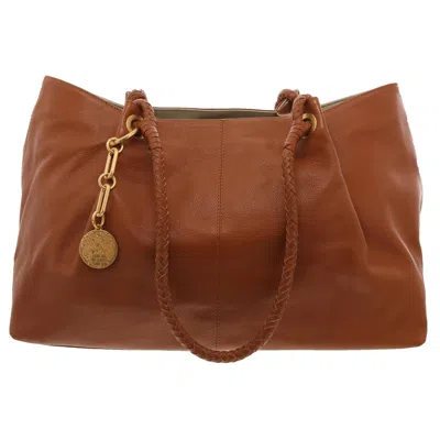 Vince Camuto Eshva Womens Pebbled Leather Tote Handbag In Brown