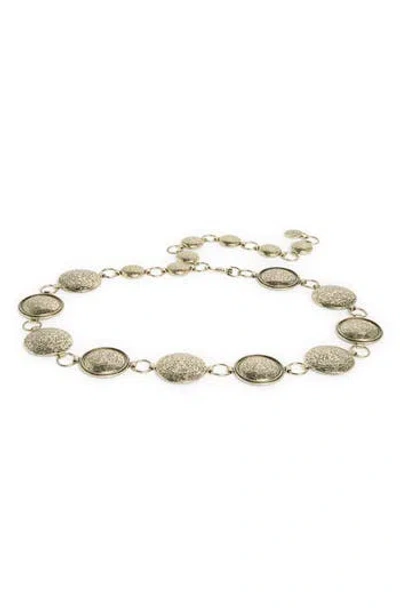 Vince Camuto Etched Disc Belt In Gold