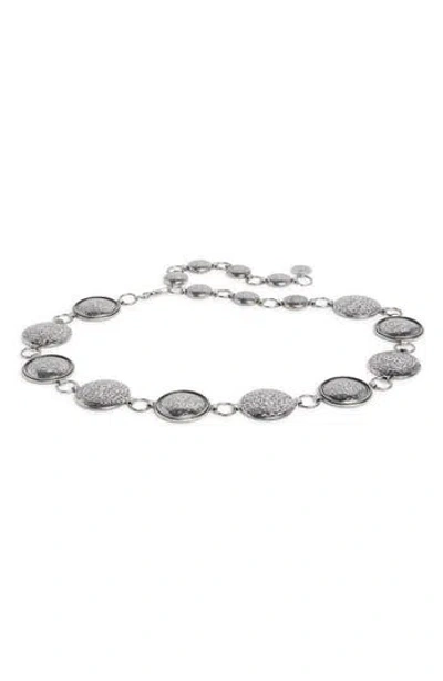 Vince Camuto Etched Disc Belt In Gray