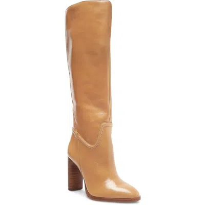 Vince Camuto Evangee Womens Leather Tall Knee-high Boots In Silver