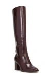 Vince Camuto Womens Zipper Man Made Knee-high Boots In Dark Mahogan Tampoa