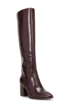 Vince Camuto Womens Zipper Man Made Knee-high Boots In Dark Mahogan Tampoa