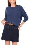 Vince Camuto Exposed Seam Crewneck Sweater In Blue