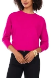 Vince Camuto Exposed Seam Crewneck Sweater In Pink