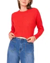 Vince Camuto Exposed Seam Crewneck Sweater In Red