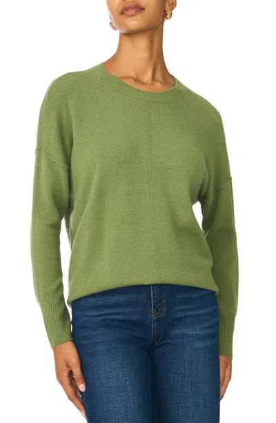 Vince Camuto Exposed Seam Crewneck Sweater In Green