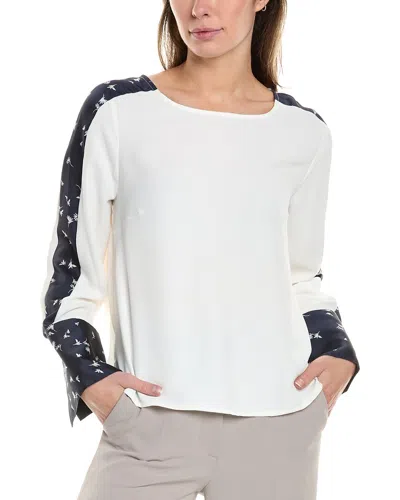 Vince Camuto Extended Shoulder Blouse In White