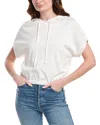 Vince Camuto Extended Shoulder Hoodie In White