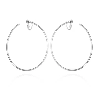 VINCE CAMUTO EXTRA LARGE OPEN HOOP CLIP ON EARRINGS