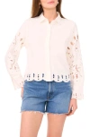 Vince Camuto Eyelet Detail Linen Blend Button-up Shirt