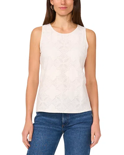 VINCE CAMUTO EYELET EMBROIDERED TOP