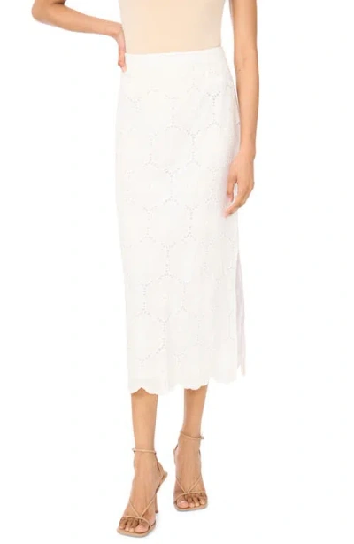 Vince Camuto Eyelet Maxi Skirt In White