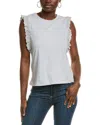 Vince Camuto Eyelet Ruffle Tank In Gray