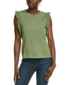 Vince Camuto Eyelet Ruffle Tank In Green