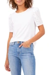 VINCE CAMUTO VINCE CAMUTO EYELET SLEEVE KNIT TOP