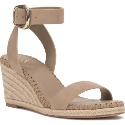 Vince Camuto Fainel Espadrille Ankle Strap Platform Wedge Sandal In Brown