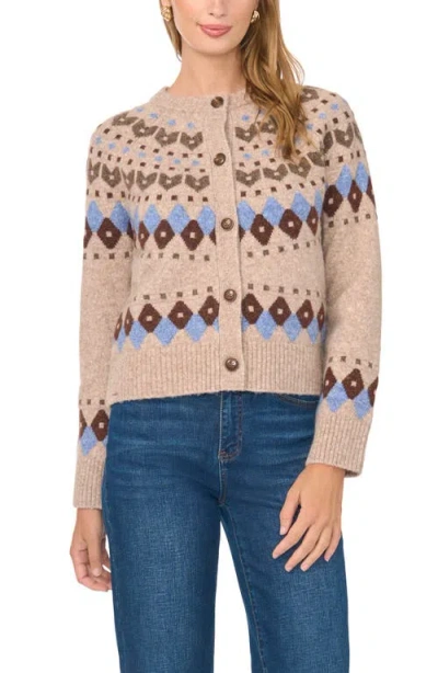 Vince Camuto Fair Isle Cardigan In Neutral