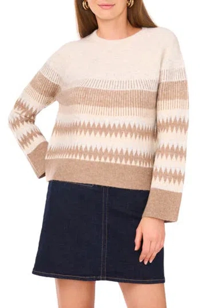 Vince Camuto Fair Isle Raglan Sleeve Crewneck Sweater In Multi