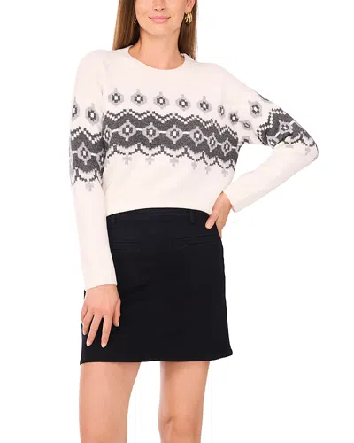 Vince Camuto Fair Isle Raglan Sleeve Sweater In White