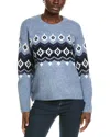 Vince Camuto Fair Isle Crewneck Sweater In Blue