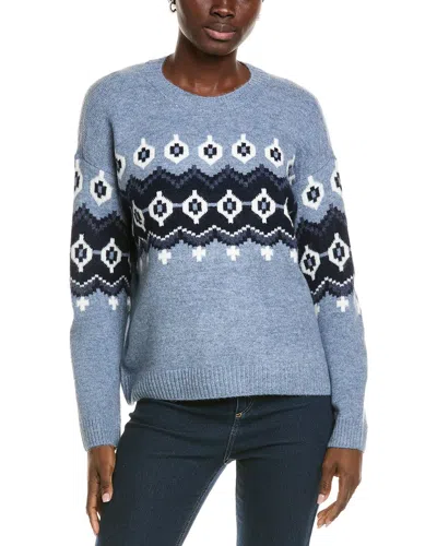 Vince Camuto Fair Isle Crewneck Sweater In Blue