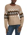 Vince Camuto Fairisle Raglan Sweater In Brown
