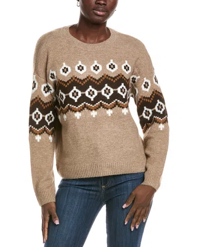 Vince Camuto Fairisle Raglan Sweater In Brown