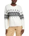 Vince Camuto Fair Isle Crewneck Sweater In Gray