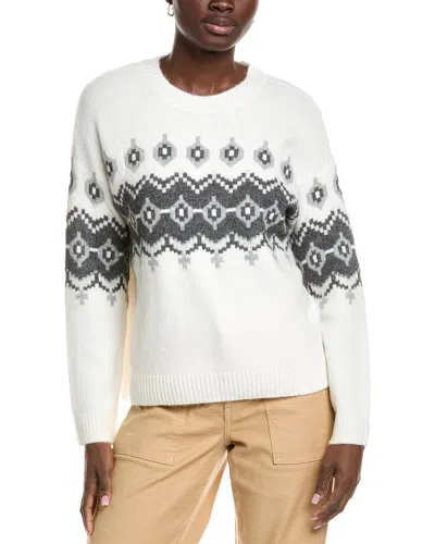 Vince Camuto Fairisle Raglan Sweater In White
