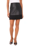 Vince Camuto Faux Leather A-line Miniskirt In Black