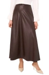 Vince Camuto Faux Leather A-line Skirt In Brown
