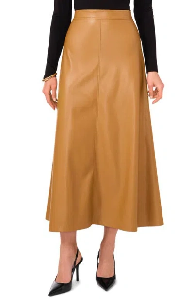 Vince Camuto Faux Leather A-line Skirt In Brown