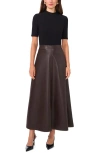 Vince Camuto Faux Leather A-line Skirt In Dark Roast