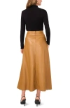 Vince Camuto Faux Leather A-line Skirt In Desert Camel