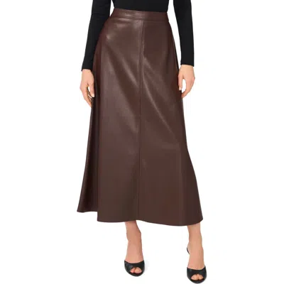 Vince Camuto Faux Leather A-line Maxi Skirt In Brown