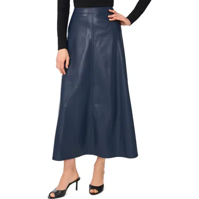 Vince Camuto Faux Leather A-line Maxi Skirt In Blue