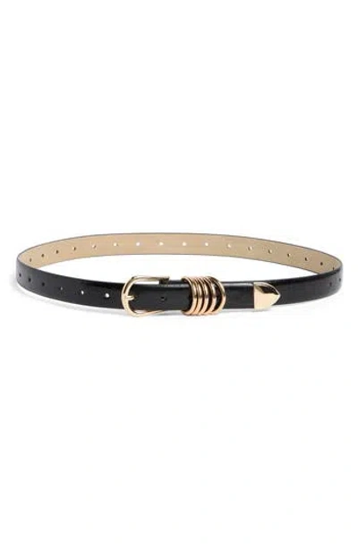 Vince Camuto Faux Leather Belt In Black