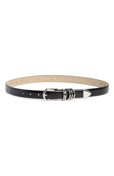 Vince Camuto Faux Leather Belt In Black