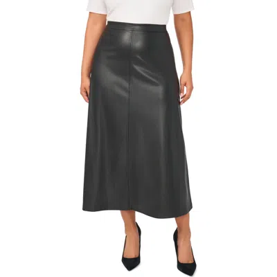 Vince Camuto Faux Leather Center Seam Maxi Skirt In Black