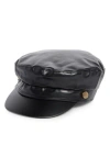 Vince Camuto Faux Leather Conductor Hat In Black