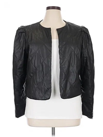 Pre-owned Vince Camuto Faux Leather Jacket In Black