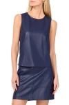 Vince Camuto Faux Leather Tank In Blue