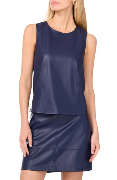 Vince Camuto Faux Leather Tank In Blue