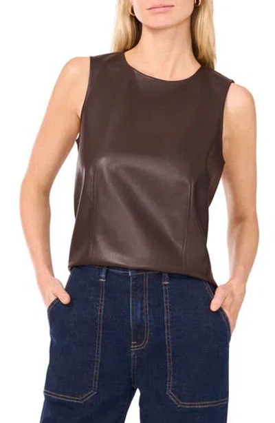 Vince Camuto Faux Leather Tank In Brown