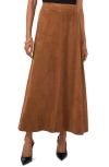 Vince Camuto Faux Suede A-line Skirt In Camel